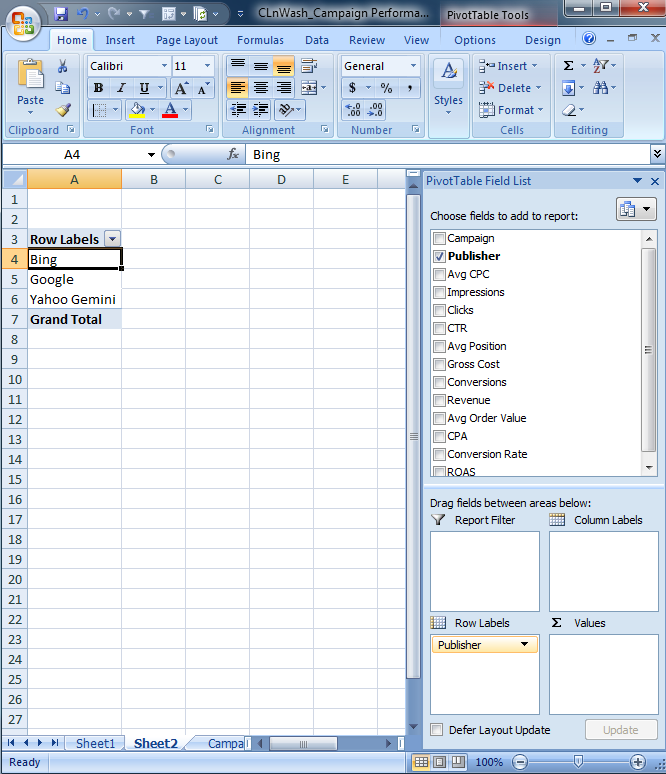 Advanced PPC Excel Tips: How To Do Pivot Tables and VLOOKUPS