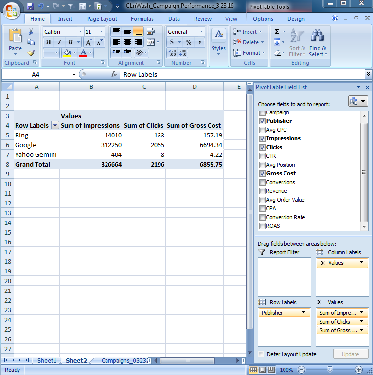 Advanced PPC Excel Tips How To Do Pivot Tables and VLOOKUPS
