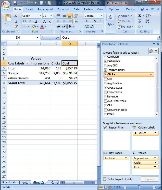 Advanced PPC Excel Tips: How To Do Pivot Tables and VLOOKUPS