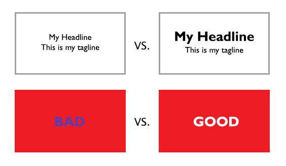 contrast places emphasis on the right elements and provides hierarchy to an overall design