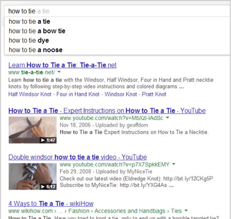 google search intent example