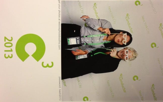 Serena and Lily from Flying Point's SEO Department enjoy the c3 Photobooth