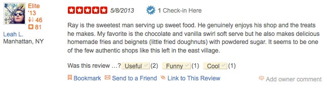 posting a yelp review on facebook