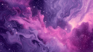 Swirling purple and pink galaxy nebula filled with stars
